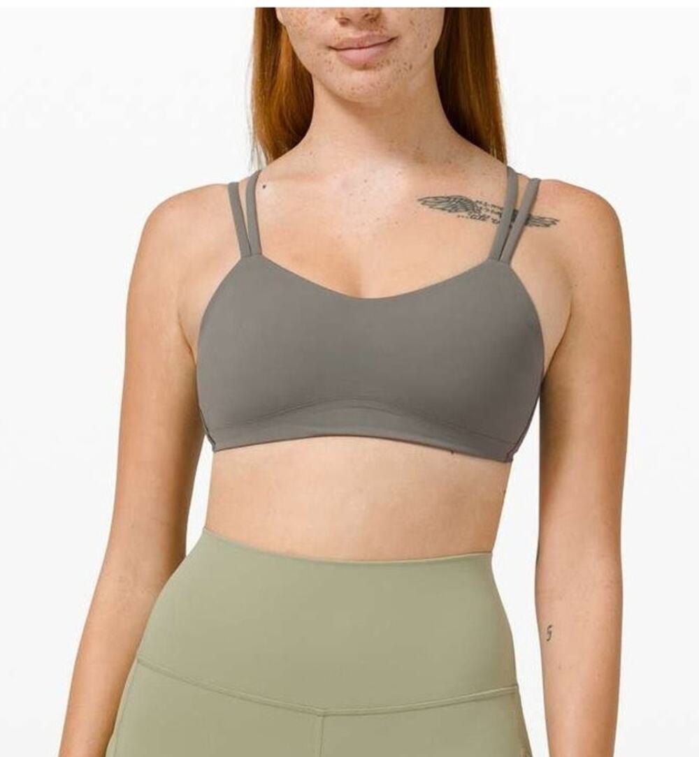 Lululemon Like a Cloud Bra Size 6 Grey Sage Light Support B C Cup Yoga Pilates